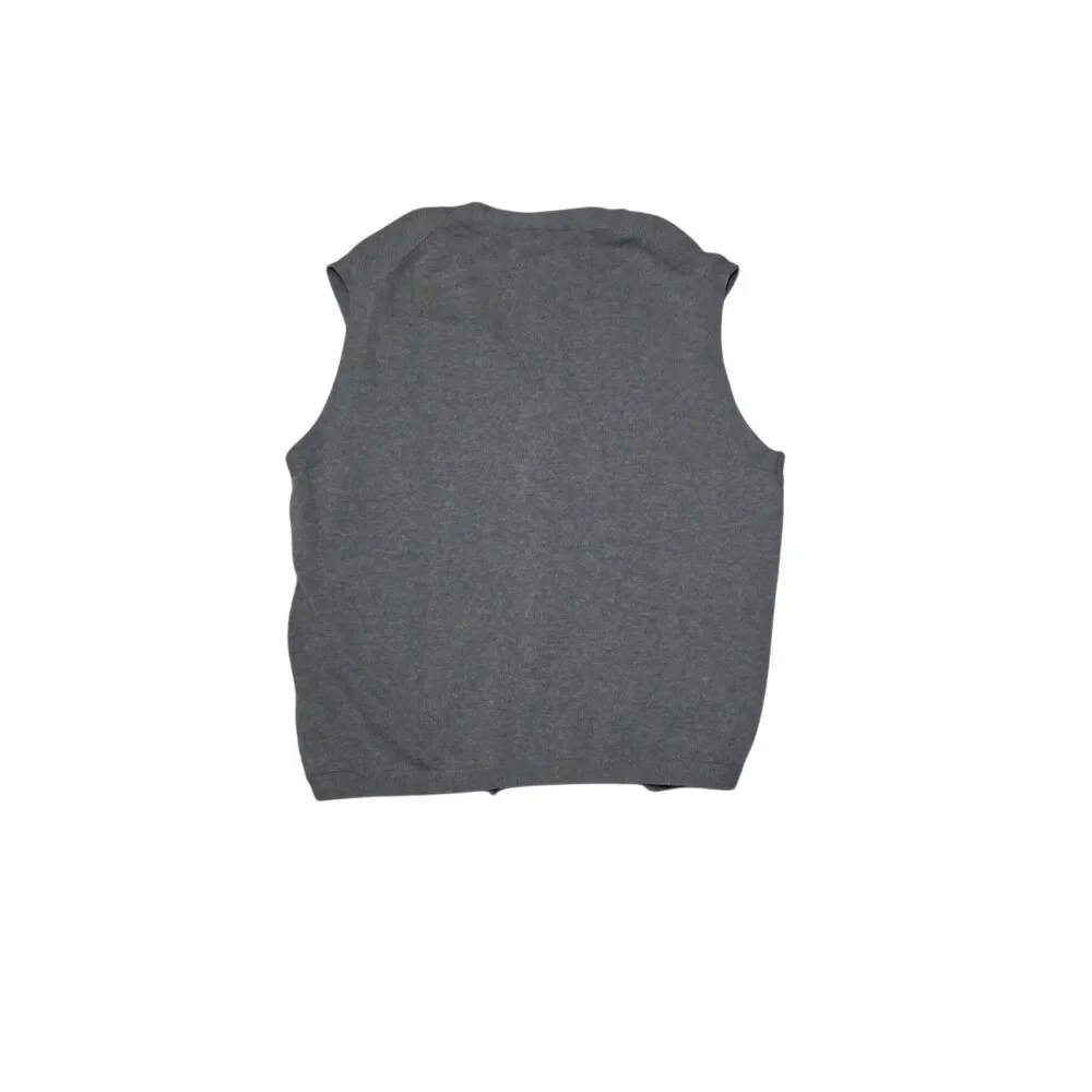 Chaps Men's Large Vest NEW WITH TAGS Gray 100% Cotton Button Up